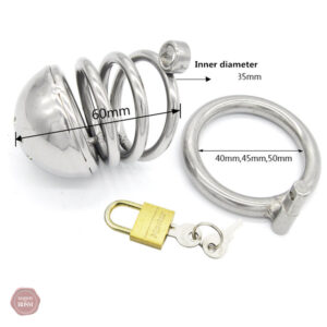 Cage de chasteté en acier pour hommes - Taille L