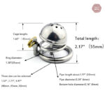 Cage de chasteté en acier pour homme - modèle compact