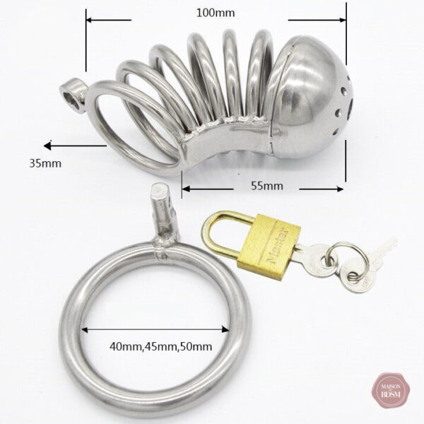 Cage de chasteté en acier pour une expérience intense