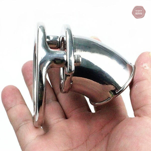 Accessoire de chasteté en métal pour homme - design compact et discret