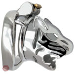 Accessoire de chasteté masculin en métal, motif Tigre