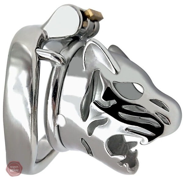 Accessoire de chasteté masculin en métal, motif Tigre