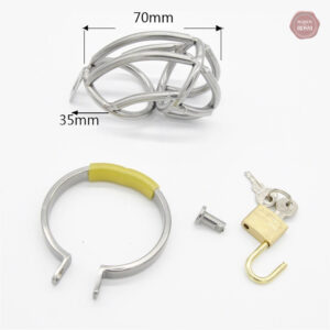 Cage de chasteté métallique, accessoire de domination
