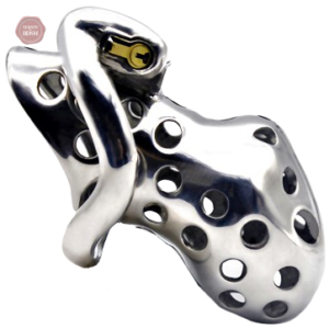 Cage de chasteté homme en métal - modèle V3 L