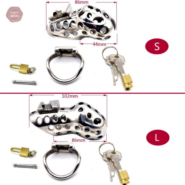 Cage de chasteté V3 L en métal pour homme