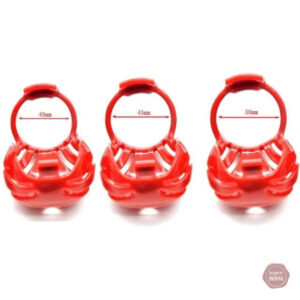 Cage de chasteté résistante, finition rouge élégante