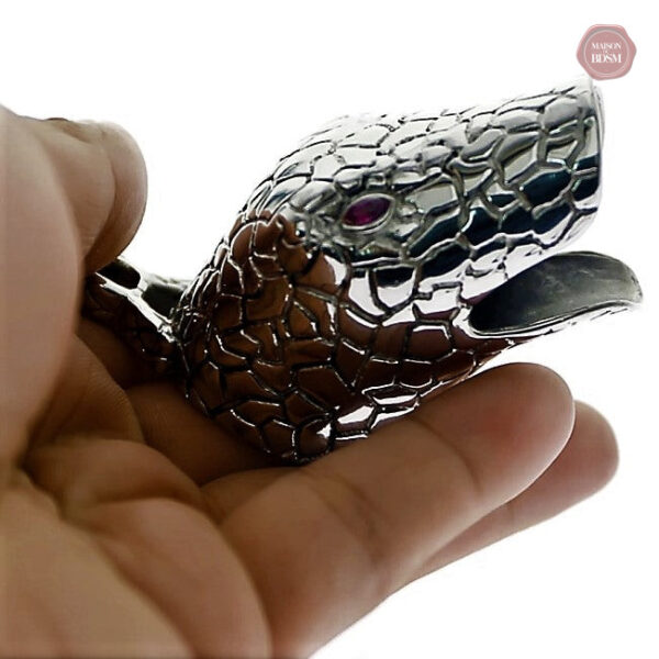 Cage de chasteté en argent, style serpent