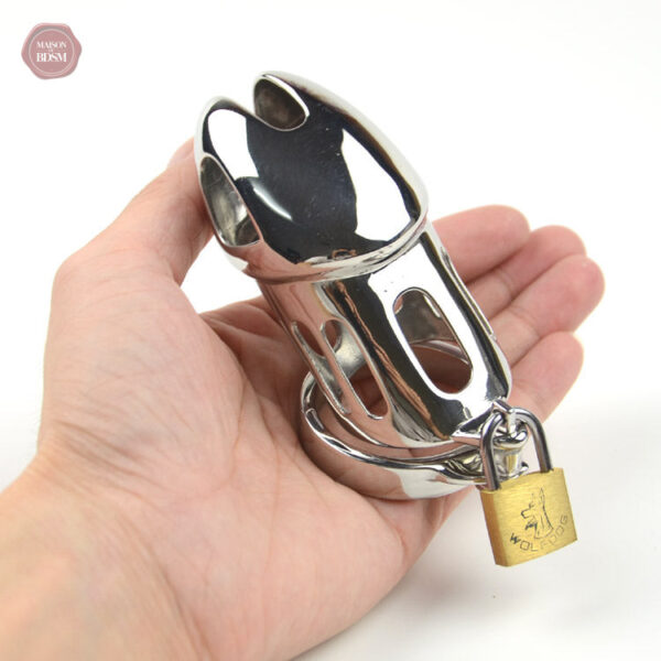 Design ouvert de la cage de chasteté pour hommes en inox