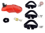 Cage de chasteté résistante, couleur rouge audacieuse