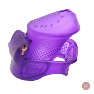 Cage de chasteté en résine, design violet élégant