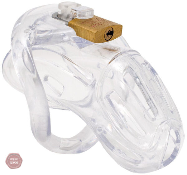 Cage de chasteté légère et discrète, finition transparente