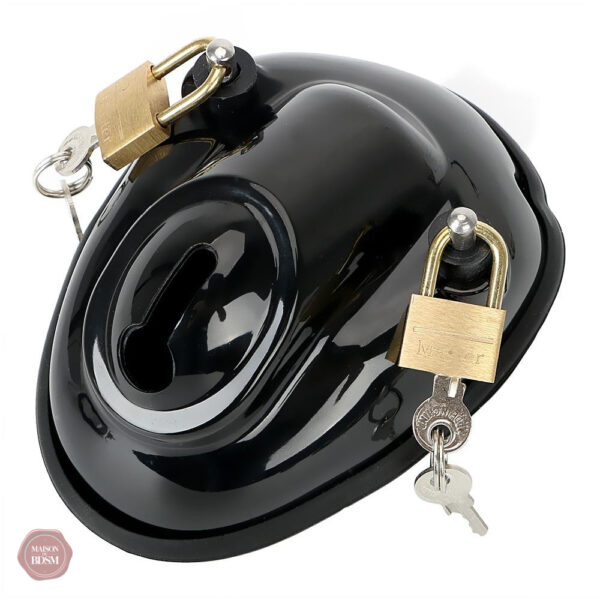 cage-de-chastete-le-coffre-noir-1 Cage de chasteté en plastique noir, modèle compact et discret