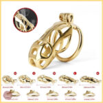 Cage dorée MAMBA, accessoire de chasteté