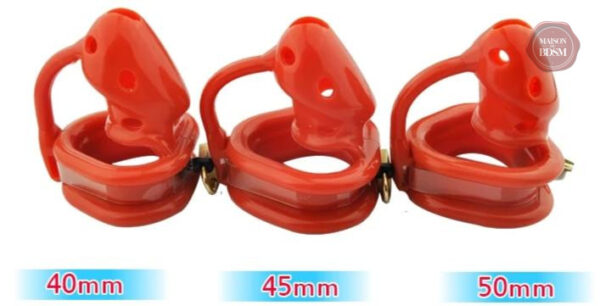 Cage de chasteté Master 20, design en résine rouge