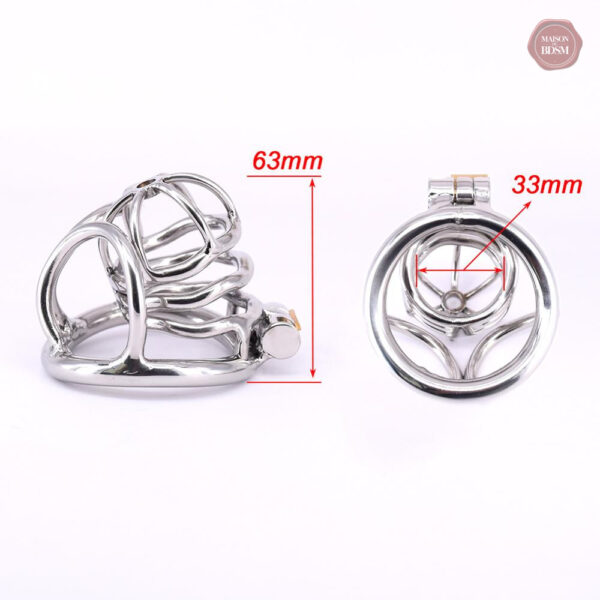 Cage de chasteté métal, design sécurisé et élégant