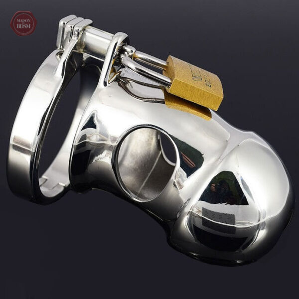 cage-de-chastete-metal-homme-le-trou-1 Cage de chasteté métal pour homme - modèle avec trou