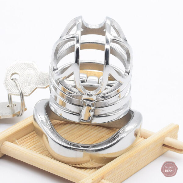Cage de chasteté métal, design élégant et sécurisé