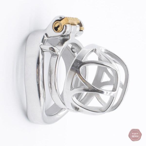 Cage de chasteté métal, design élégant et discret