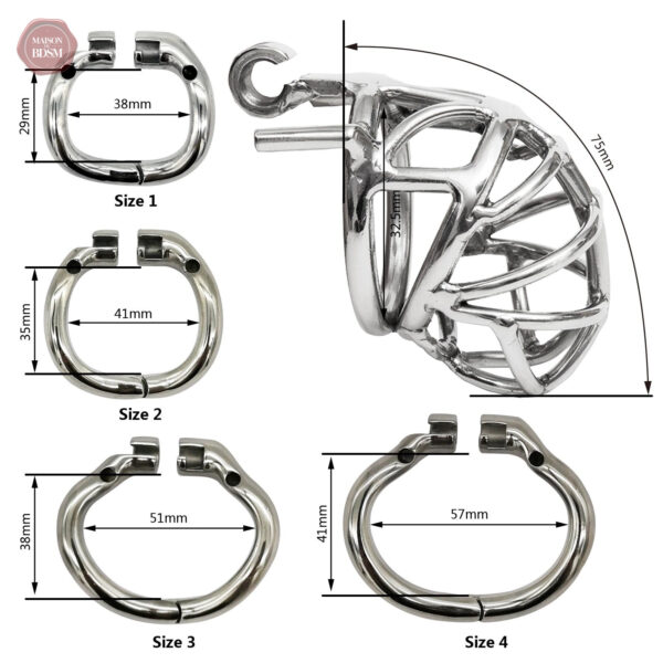 Cage de chasteté en métal pour adultes