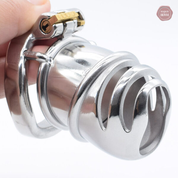 Cage de chasteté en métal, design moderne et élégant