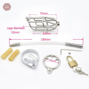 Cage de chasteté en métal pour contrôle durable