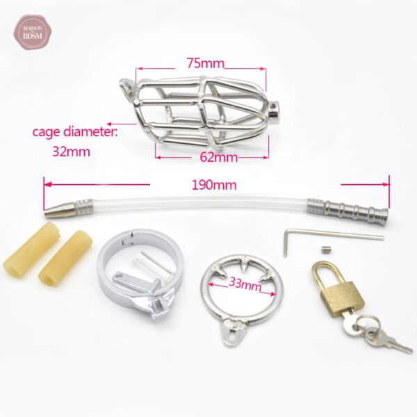 Cage de chasteté en métal pour contrôle durable