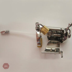 Sonde urètre en acier, design de cage de chasteté