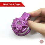 Cage de chasteté design pétale violet