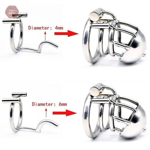 Cage de chasteté sécurisée, adaptée au piercing