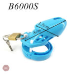 Cage de chasteté en plastique bleu, modèle GB 6000