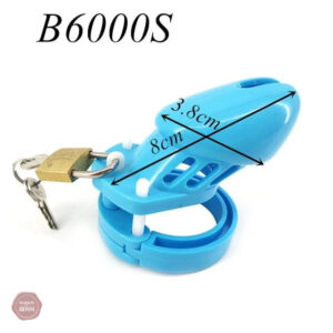 Cage de chasteté en plastique bleu, modèle GB 6000