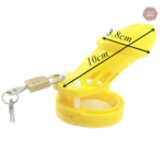 Cage de chasteté jaune, design ergonomique