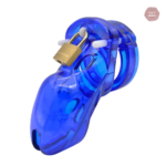 Cage de chasteté en plastique GB 3000 de couleur bleue