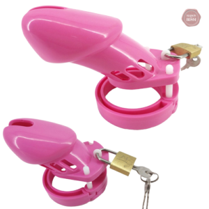 Cage de chasteté en plastique rose foncé GB 6000