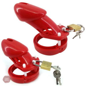 Cage de chasteté en plastique rouge GB 6000
