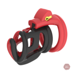 Cage de chasteté en plastique rouge, modèle Le Gouffre