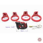 Cage de chasteté plastique, design rouge audacieux