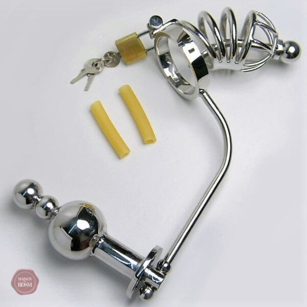 cage-de-chastete-plug-anal-uretre-1 Cage de chasteté pour plug anal et urètre