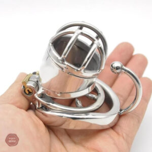 Cage de chasteté métal, design avec pointes pour stimulation