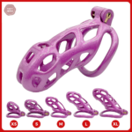 Cage de chasteté Cobra pourpre pour adultes