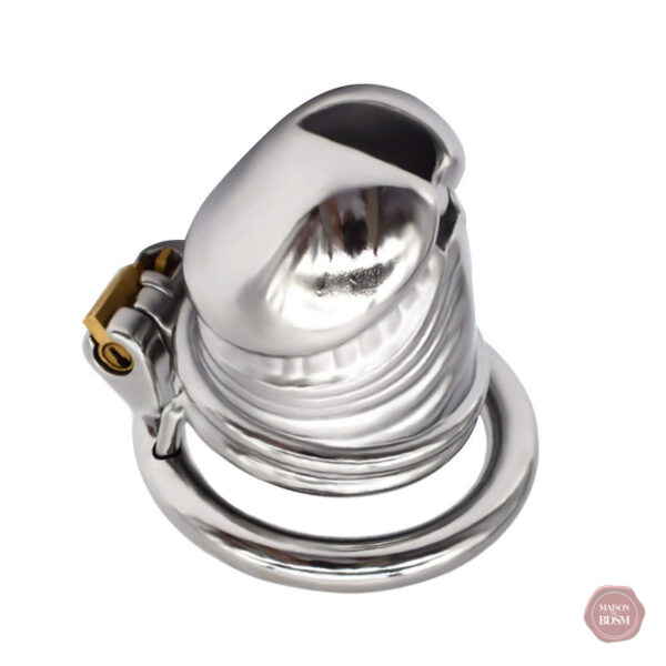 Cage de chasteté en acier inoxydable, design élégant