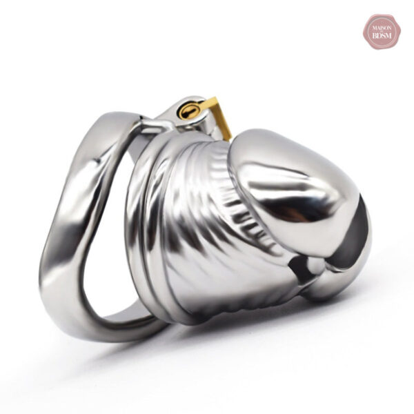 Cage de chasteté durable en acier pour les jeux intimes