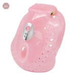 Cage de chasteté en résine avec bouclier rose