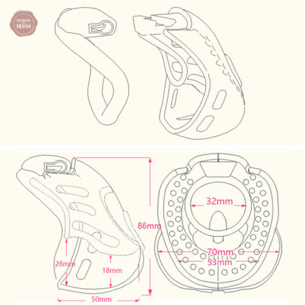 Accessoire de chasteté en résine, style moderne et élégant