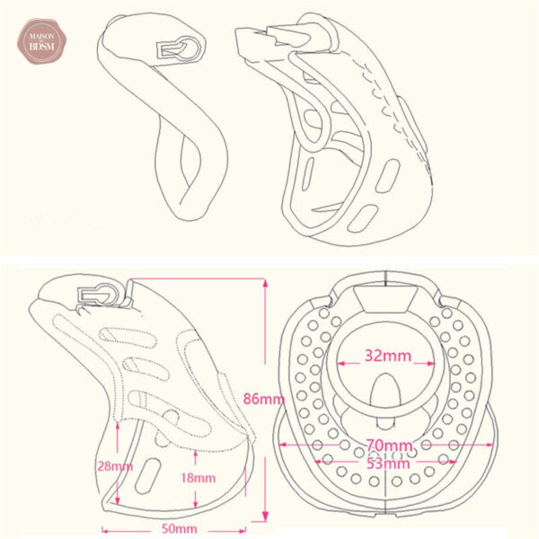 Cage de chasteté design élégant et discret