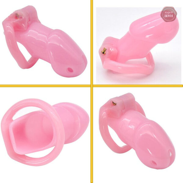 Cage de chasteté rose en résine pour un contrôle discret