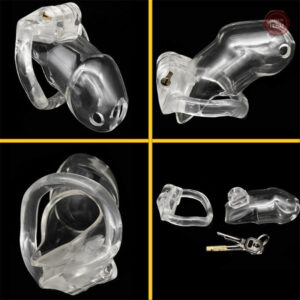 Cage de chasteté transparente en résine pour confort