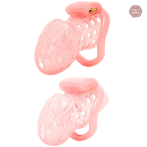 Cage de chasteté en résine - La Punition, couleur rose