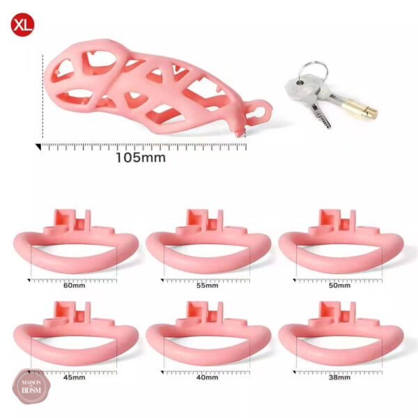 Cage de chasteté rose, allure séduisante