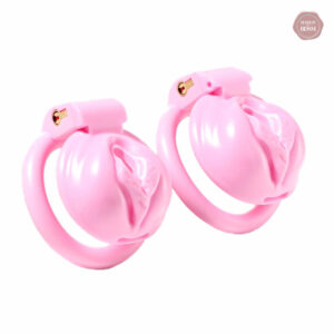 Cage de chasteté rose en forme de chatte